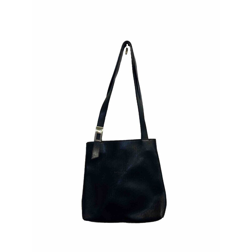 ROGANI Black Italian leather bag Gold Buckle Vintage Authentic Italy